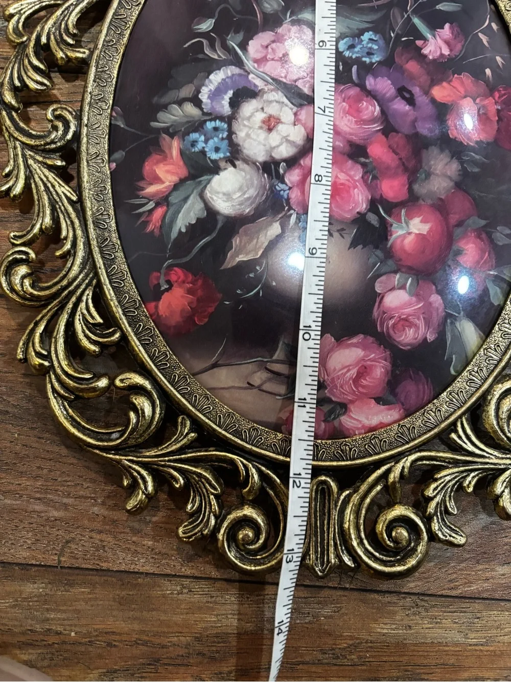 2- Ornate Gold Oval Floral Wall Plaque Pair - Vintage-Style Home Accents